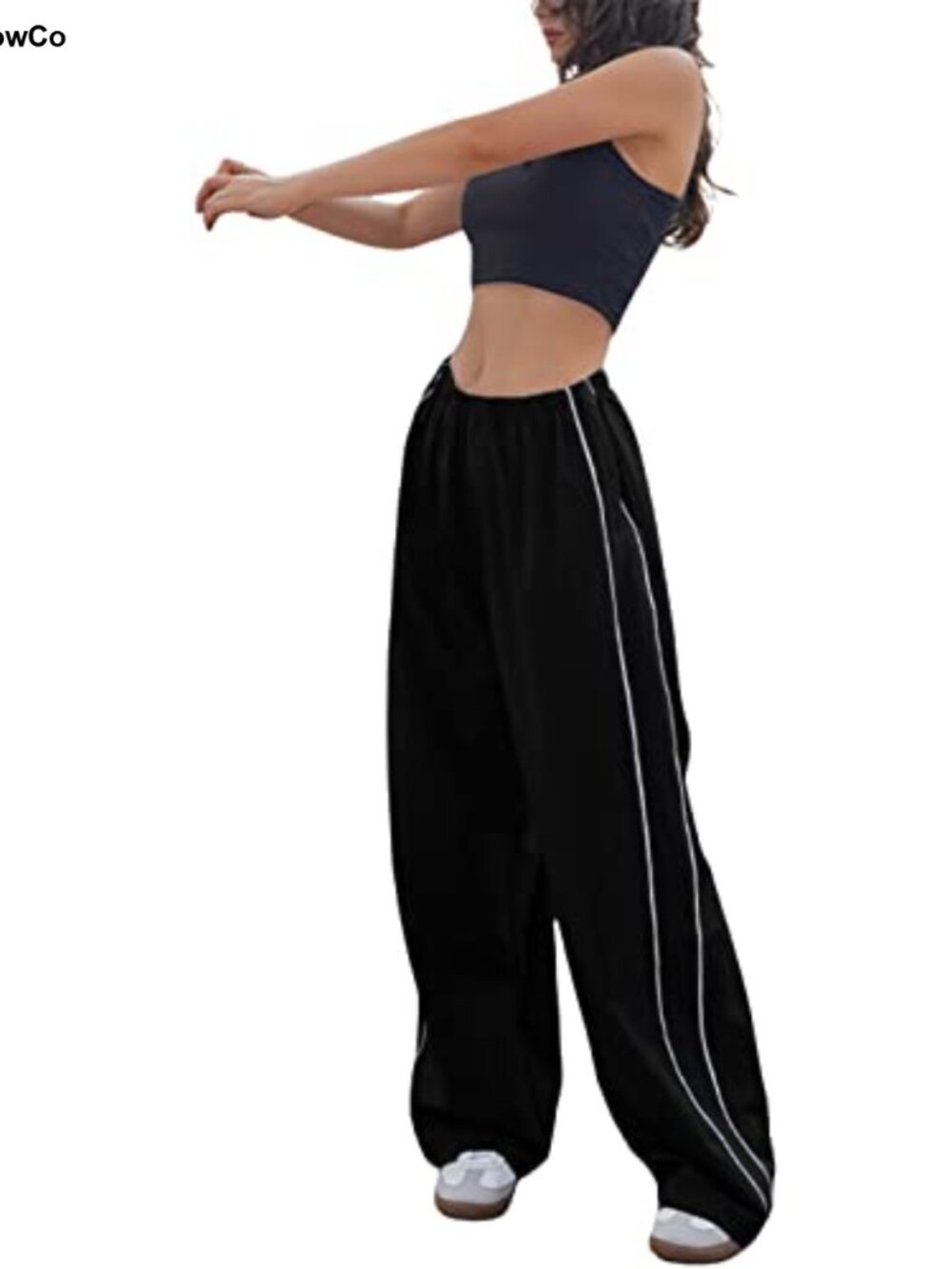 Wide Leg Track Pants Slouchy Jogger Sweatpants with Pockets
